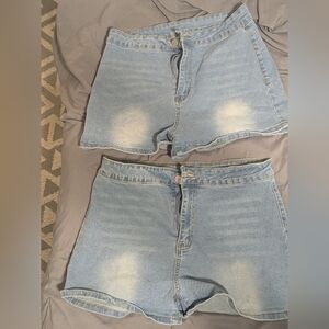 SHEIN Light Blue Denim Shorts